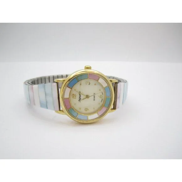 Women Lafayette MOP Quartz Colors Analog 27mm Round Watch (H544) "New Battery"